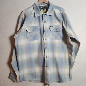 Cascade Shirt Mens Extra Large Blue Gray Plaid Button Down Long Sleeve Casual